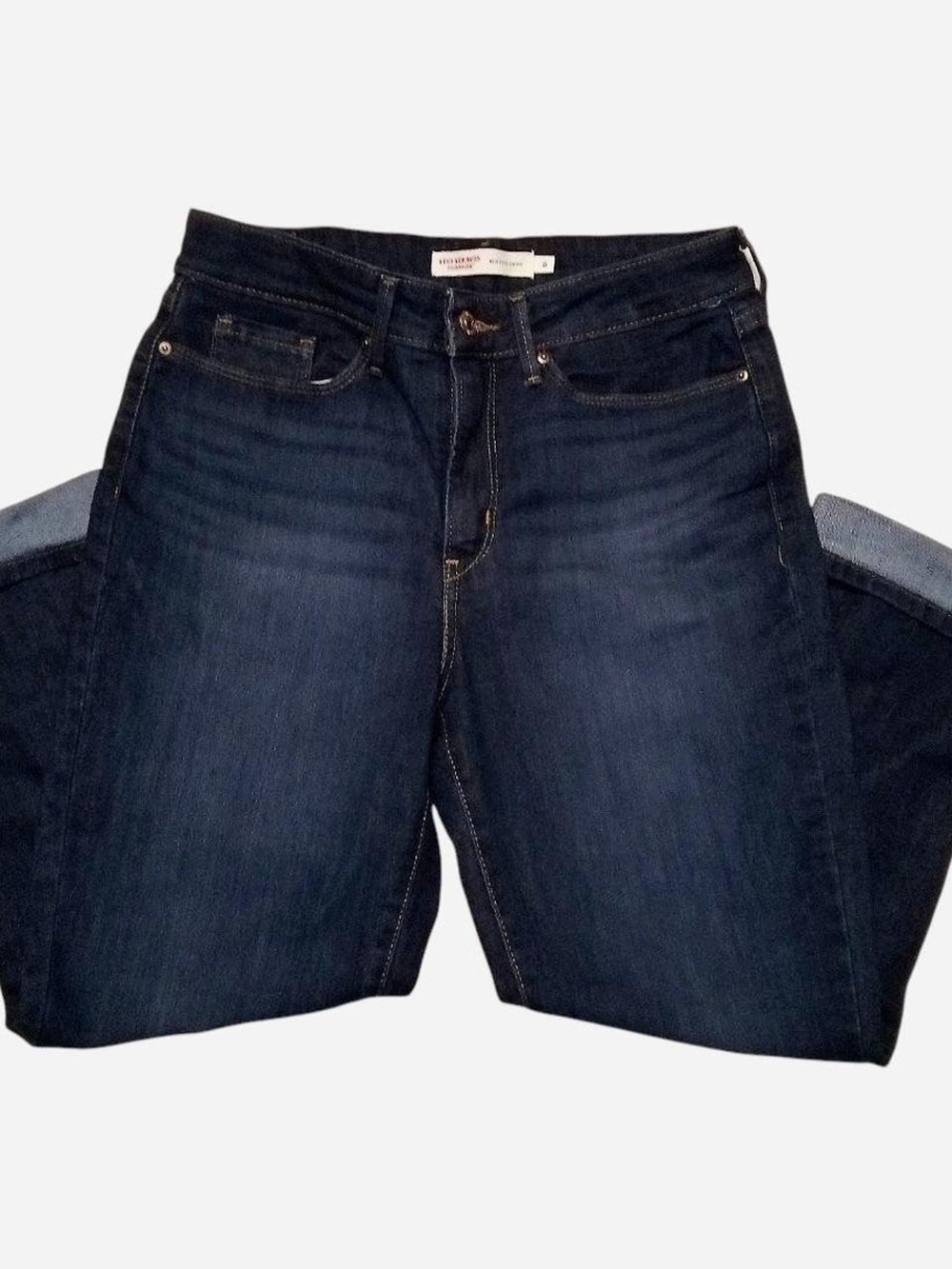 Signature by Levi Strauss Indigo Cropped Straight Jeans